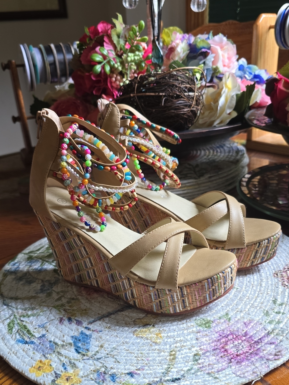 NWT Getmorebeauty Wedge Sandals